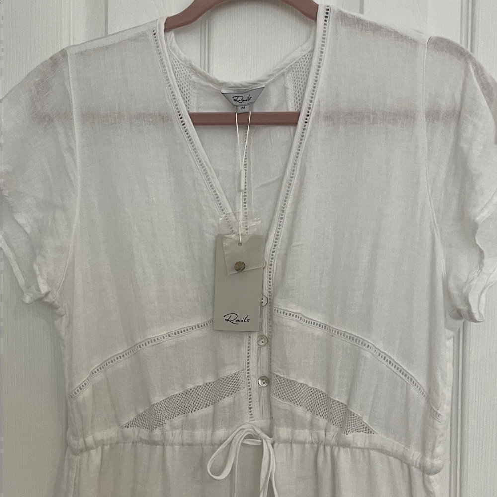 💕NWT Rails White Lace-Trimmed Dress